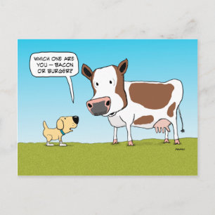 Funny Dog en Cow briefkaart