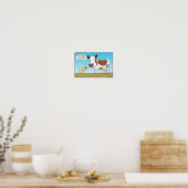 Funny Dog en Koe poster (Keuken)