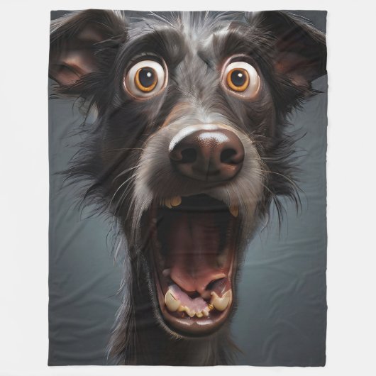 Funny Dog Fleece Deken (Voorkant)