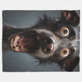 Funny Dog Fleece Deken (Voorkant (Horizontaal))
