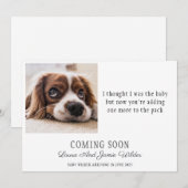 Funny Dog Foto Zwangerschap Aankondiging (Voorkant / Achterkant)