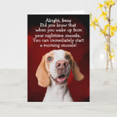 Funny dog gedachte kaart (Gele Bloem)