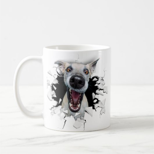 Funny dog gezicht koffiemok (Links)