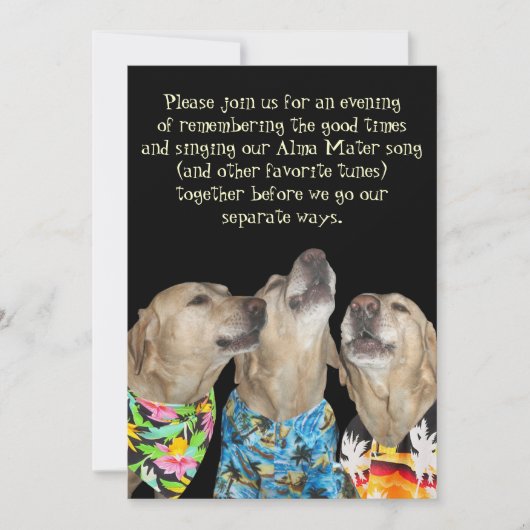 Funny Dog Graduation Party Invitation Kaart (Voorkant)