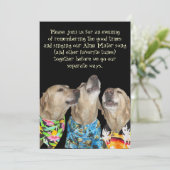 Funny Dog Graduation Party Invitation Kaart (Staand voorkant)