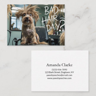 Funny Dog Grooming Business Card – “Bad Hair Day?” Visitekaartje