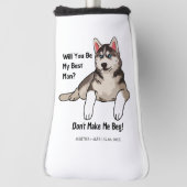 Funny Dog Groomsmen Voorstel Wil je mijn bruidegom Golfheadcover (Draai 90)