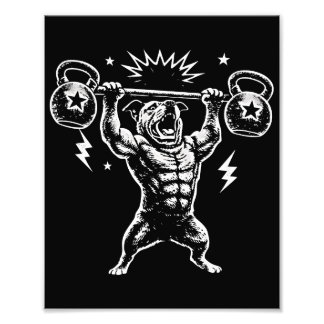 Funny Dog Gym Workout Hilarious Weightlifti Foto Afdruk