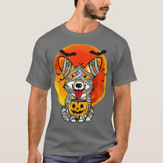 Funny Dog Halloween Costume Welsh Corgi Pumpkin Co T-shirt