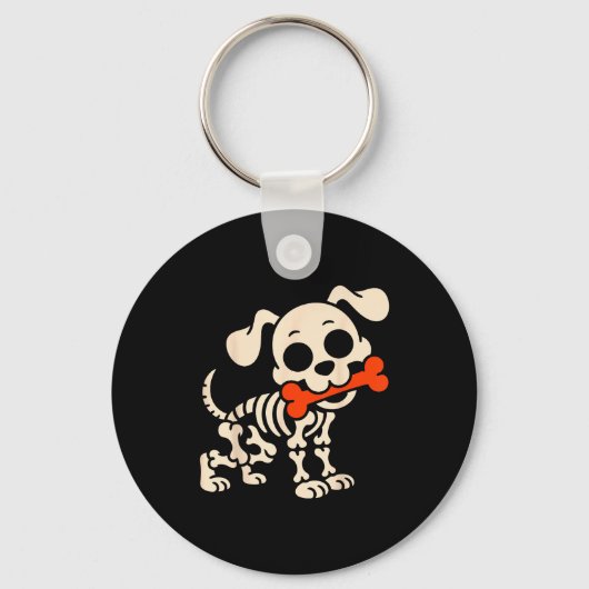 Funny Dog Halloween Skeleton Costume Soky Season Sleutelhanger (Voorkant)