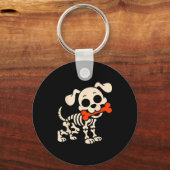 Funny Dog Halloween Skeleton Costume Soky Season Sleutelhanger (Voorkant)