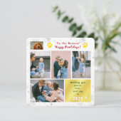 Funny Dog Happy Pawlidays Peace Love Joy 5 Photos Feestdagenkaart (Staand voorkant)