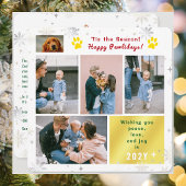 Funny Dog Happy Pawlidays Peace Love Joy 5 Photos Feestdagenkaart