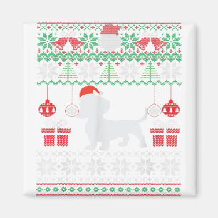 Funny Dog houdt van Dachshund Santa Hat Ugly Chris Magneet