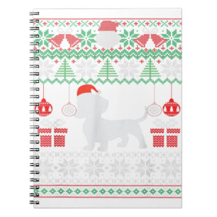 Funny Dog houdt van Dachshund Santa Hat Ugly Chris Notitieboek