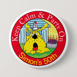 Funny Dog HUH. Birthday Party Ronde Button 7,6 Cm