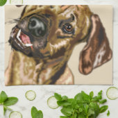 Funny Dog Keuken Handdoek - Aangepaste tekst (Gevouwen)