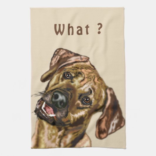 Funny Dog Keuken Handdoek - Aangepaste tekst (Verticaal)