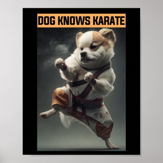 Funny Dog Knows Karate Poster (Voorkant)