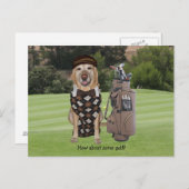 Funny Dog/Lab op Golfcursus Briefkaart (Voorkant / Achterkant)