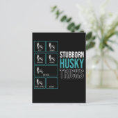Funny Dog Lazy Puppy Stubborn Husky Briefkaart (Staand voorkant)