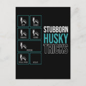 Funny Dog Lazy Puppy Stubborn Husky Briefkaart (Voorkant)