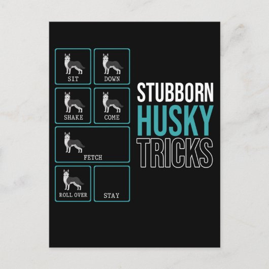 Funny Dog Lazy Puppy Stubborn Husky Briefkaart (Voorkant)