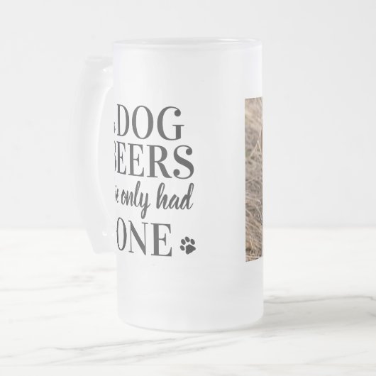 Funny Dog Lover Beer Lover Custom Pet Photo Matglas Bierpul (Voorkant links)