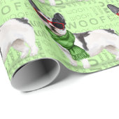 Funny Dog Lover Boston Terrier Kerstmis Cadeaupapier (Rol Hoek)