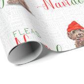 Funny Dog Lover Kerstmis Bruin Cockapoo Cadeaupapier (Rol Hoek)