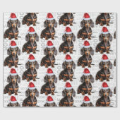 Funny Dog Lover Smooth Dachshund in a Santa Hat Cadeaupapier