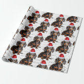 Funny Dog Lover Smooth Dachshund in a Santa Hat Cadeaupapier
