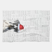 Funny Dog Lover Vakantie Grote Deen Kerstmis Theedoek (Horizontaal)