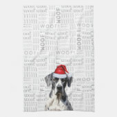 Funny Dog Lover Vakantie Grote Deen Kerstmis Theedoek (Verticaal)