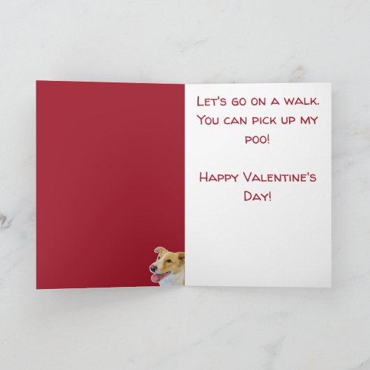 Funny Dog Lovers Cute Valentijnsdag Card Kaart (Binnen)