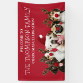 Funny Dog Lovers, Familienaam, Kerstfeest Spandoek (Verticaal)