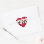 Funny Dog Lovers, Familienaam, Kerstrood, Hart Sticker (Envelop)