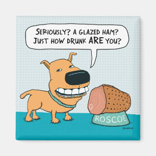 Funny Dog met Glazed Ham Fridge Magnet Magneet