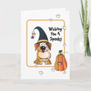 Funny Dog met Witch's Pet Halloween Card  Kaart