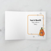 Funny Dog met Witch's Pet Halloween Kaart (Binnen)