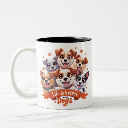 Funny Dog Mok Wrap Dog Coffee Lovers gift leuke mo (Links)