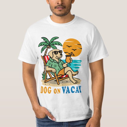 Funny Dog on Vacation T-Shirt | Cute Summer (Voorkant)
