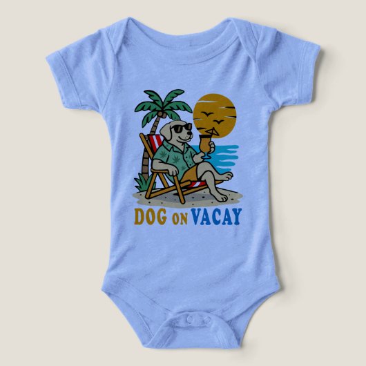 Funny Dog on Vacation T-Shirt | Cute Summer (Design Recto)