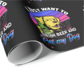 Funny Dog Owner Beer Drinker Cadeaupapier (Rol Hoek)