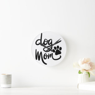 Funny Dog Paw Dog mama Ronde Klok