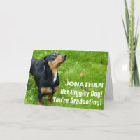 Funny Dog Photo Afstuderen Kaart Aangepaste Fotote
