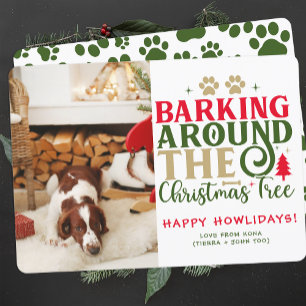 Funny Dog Photo Christmas Afbeelding gepersonalise Feestdagenkaart