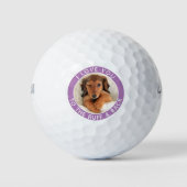 Funny Dog Photo Lavender White Custom Golf Balls Golfballen (Voorkant)