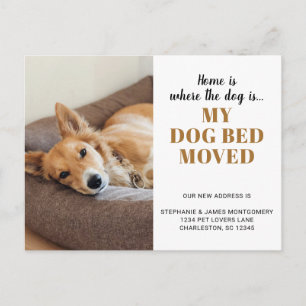 Funny Dog Photo Personalized Pet Moving Aankondigingskaart