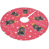 Funny Dog Photo Red Kerstmis Kerstboom Rok (Gekanteld)